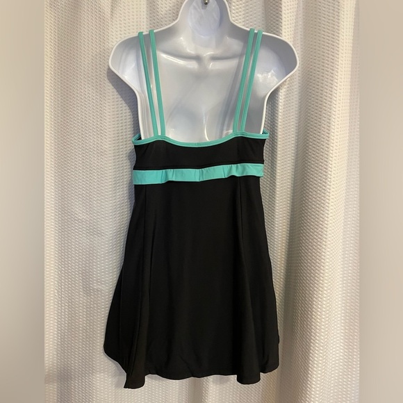 Mainstream black green trim one-piece swimsuit size XL - Picture 2 of 6